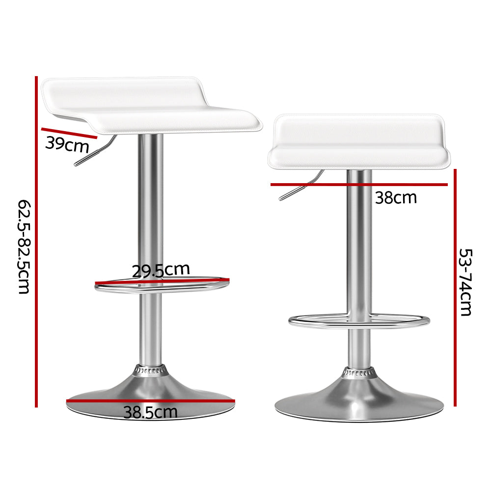 Wade Edition (Set of 4) Modern Cloud Swivel Bar Stools - Pristine White & Chrome