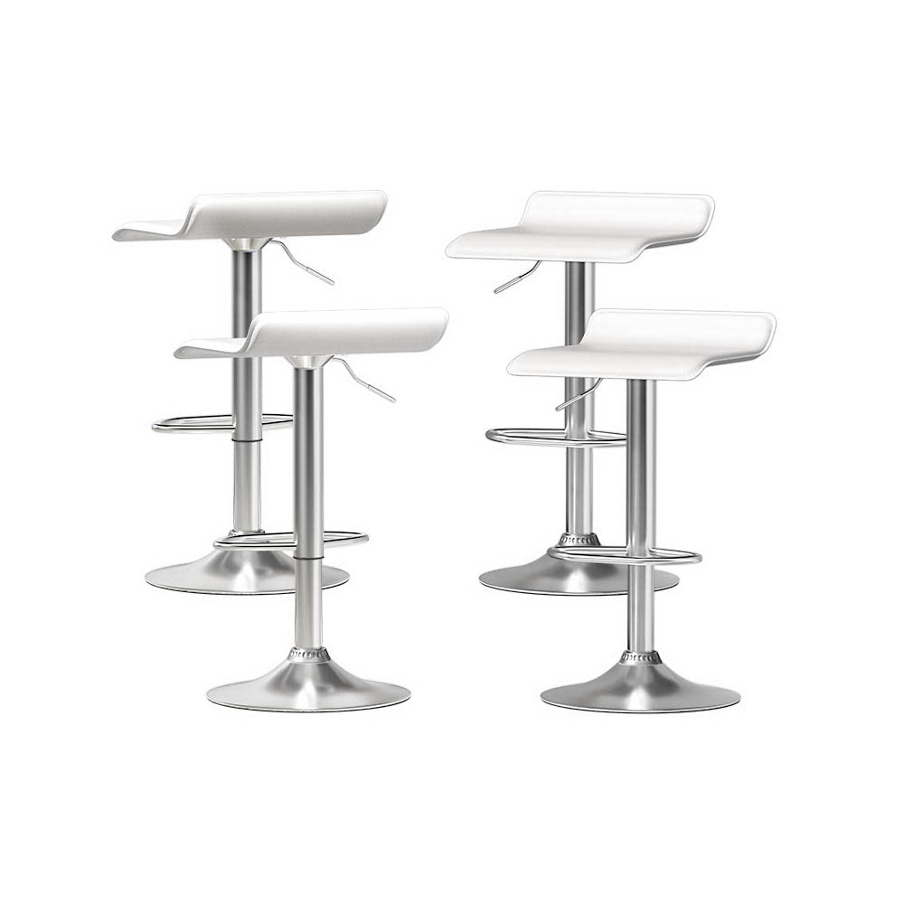 Wade Edition (Set of 4) Modern Cloud Swivel Bar Stools - Pristine White & Chrome