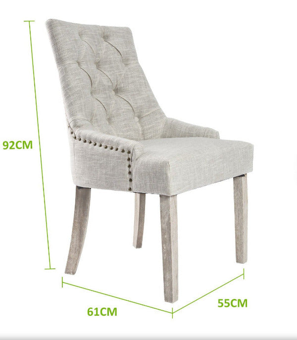 Technical dimensions diagram for Antoinette chair: 92cm height, 55cm wide seat, and 13cm cushion thickness for maximum comfort.