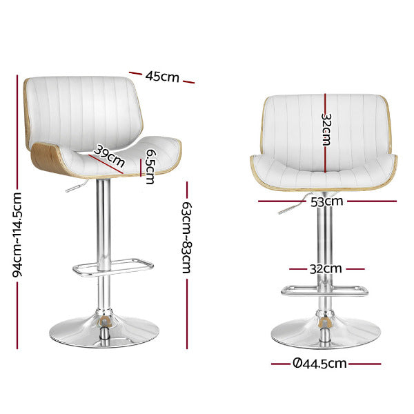 Technical dimension diagram for Galina stool: adjustable seat height from 63cm to 83cm, 150kg weight capacity.