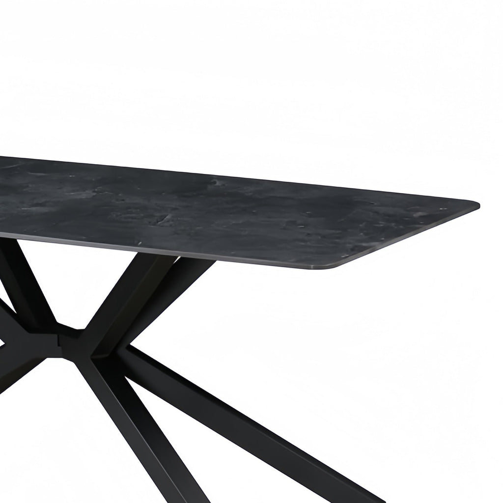 Close-up of the non-porous deep emerald sintered stone surface, showing its heat and scratch-resistant texture.